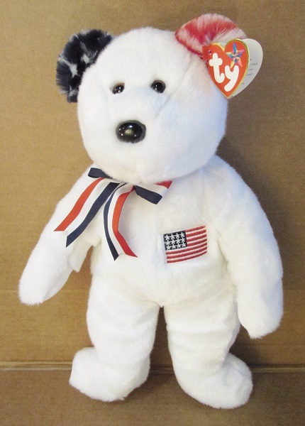 America, the Bear (White Body) - Beanie Buddy